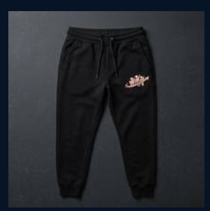 AARI black joggers with AARI emblem