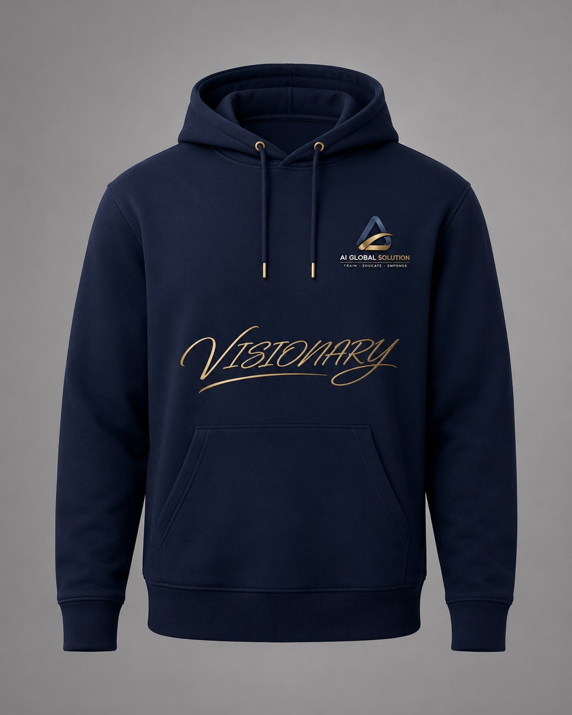 AI Global Solution Visionary navy hoodie