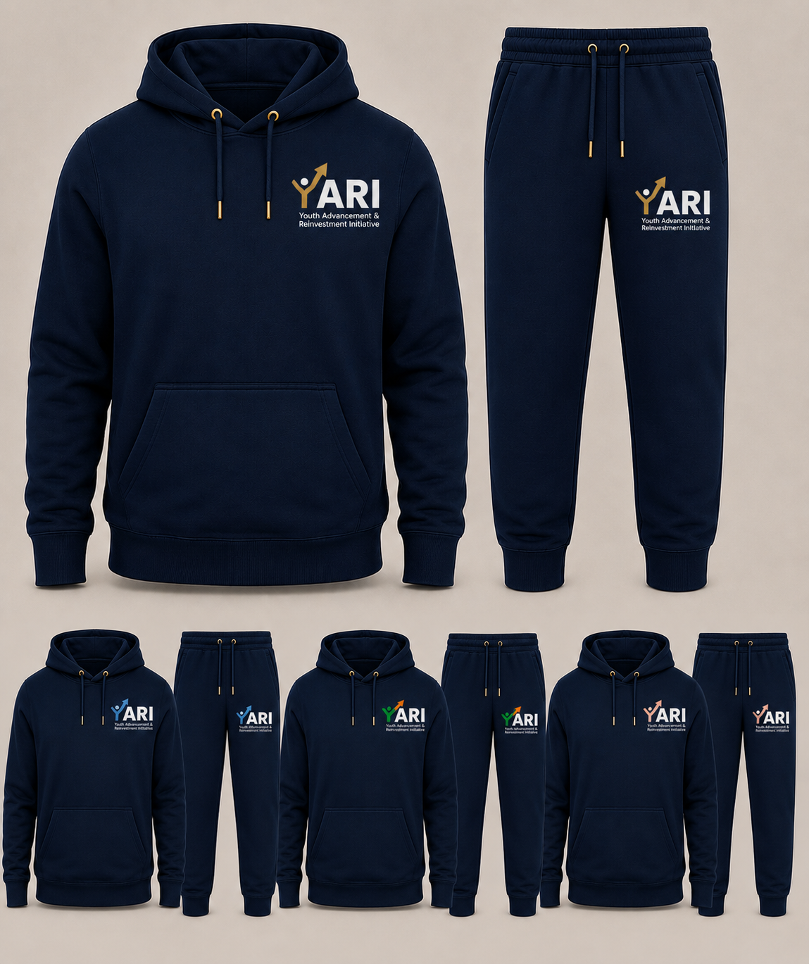 YARI navy tracksuit collection